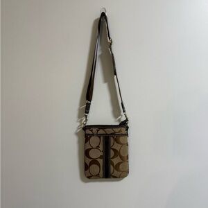 Coach Brown/Tan Signature Crossbody Sling